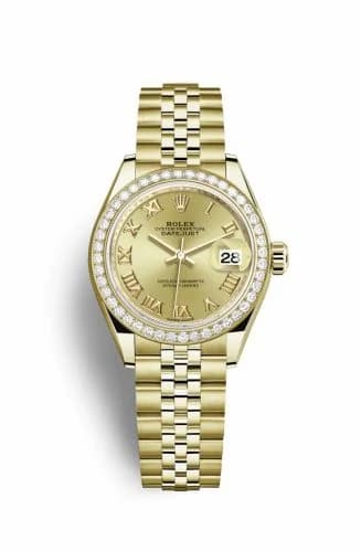 Rolex Lady-Datejust 28 Yellow Gold Diamond / Jubilee / Champagne Roman 279138rbr-0022 — фото часов Rolex Lady-Datejust 28 Yellow Gold Diamond / Jubilee / Champagne Roman 279138rbr-0022 — фото часов