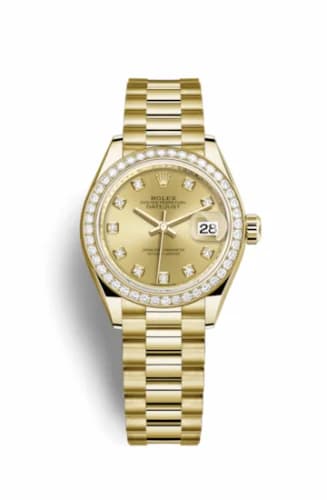 Rolex Lady-Datejust 28 Yellow Gold Diamond / President / Champagne Diamond 279138rbr-0023 — фото часов Rolex Lady-Datejust 28 Yellow Gold Diamond / President / Champagne Diamond 279138rbr-0023 — фото часов
