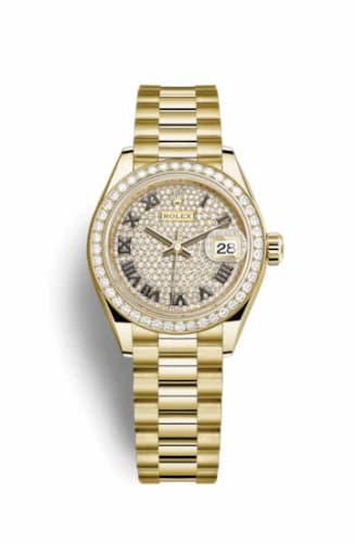 Rolex Lady-Datejust 28 Yellow Gold Diamond / President / Paved Roman 279138rbr-0029 — фото часов Rolex Lady-Datejust 28 Yellow Gold Diamond / President / Paved Roman 279138rbr-0029 — фото часов