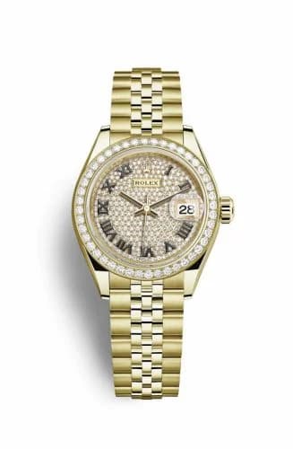 Rolex Lady-Datejust 28 Yellow Gold Diamond / Jubilee / Paved Roman 279138rbr-0030 — фото часов Rolex Lady-Datejust 28 Yellow Gold Diamond / Jubilee / Paved Roman 279138rbr-0030 — фото часов