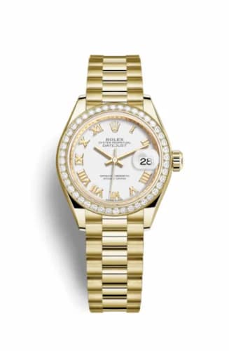 Rolex Lady-Datejust 28 Yellow Gold Diamond / President / White Roman 279138rbr-0031 — фото часов Rolex Lady-Datejust 28 Yellow Gold Diamond / President / White Roman 279138rbr-0031 — фото часов