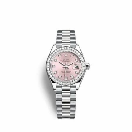 Rolex Lady-Datejust 28 White Gold - Diamond / President / Pink - Diamond 279139RBR-0001 — фото часов Rolex Lady-Datejust 28 White Gold - Diamond / President / Pink - Diamond 279139RBR-0001 — фото часов