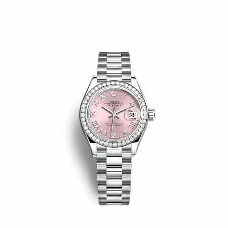 Rolex Lady-Datejust 28 White Gold - Diamond / President / Silver - Roman 279139RBR-0012