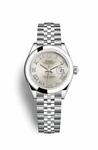 Rolex Lady-Datejust 28 Stainless Steel Domed / Jubilee / Silver Roman 279160-0007 — фото часов Rolex Lady-Datejust 28 Stainless Steel Domed / Jubilee / Silver Roman 279160-0007 — фото часов
