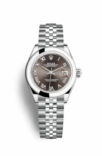 Rolex Lady-Datejust 28 Stainless Steel Domed / Jubilee / Dark Grey Roman 279160-0011 — фото часов Rolex Lady-Datejust 28 Stainless Steel Domed / Jubilee / Dark Grey Roman 279160-0011 — фото часов