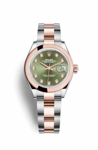 Rolex Lady-Datejust 28 Rolesor Rose Domed / Oyster / Olive Diamond 279161-0008 — фото часов Rolex Lady-Datejust 28 Rolesor Rose Domed / Oyster / Olive Diamond 279161-0008 — фото часов