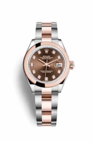 Rolex Lady-Datejust 28 Rolesor Rose Domed / Oyster / Chocolate Diamond 279161-0012 — фото часов Rolex Lady-Datejust 28 Rolesor Rose Domed / Oyster / Chocolate Diamond 279161-0012 — фото часов