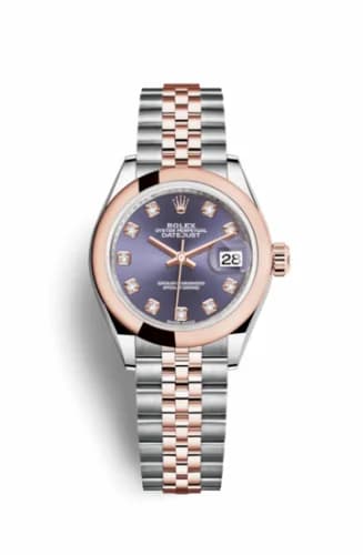 Rolex Lady-Datejust 28 Rolesor Rose Domed / Jubilee / Aubergine Diamonds 279161-0015 — фото часов Rolex Lady-Datejust 28 Rolesor Rose Domed / Jubilee / Aubergine Diamonds 279161-0015 — фото часов