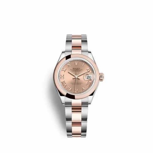 Rolex Lady-Datejust 28 Stainless Steel / Rose Gold / Domed / Rose - Roman / Oyster 279161-0026 — фото часов Rolex Lady-Datejust 28 Stainless Steel / Rose Gold / Domed / Rose - Roman / Oyster 279161-0026 — фото часов