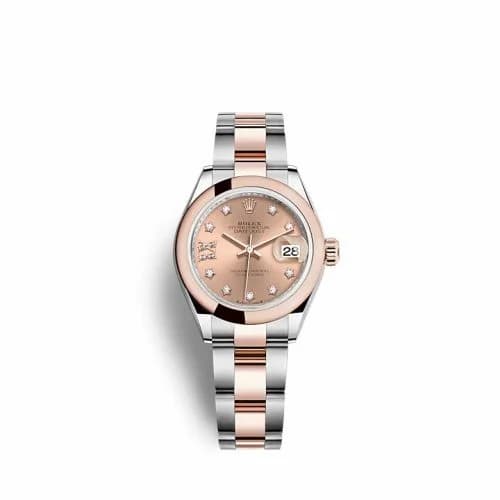 Rolex Lady-Datejust 28 Stainless Steel / Rose Gold / Domed / Rose - Diamond / Oyster 279161-0028 — фото часов Rolex Lady-Datejust 28 Stainless Steel / Rose Gold / Domed / Rose - Diamond / Oyster 279161-0028 — фото часов