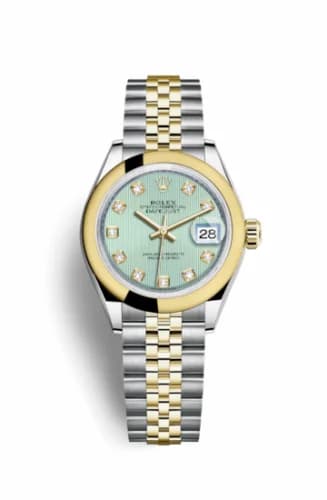 Rolex Lady-Datejust 28 Rolesor Yellow Domed / Jubilee / Mint Green Tuxedo 279163-0015 — фото часов Rolex Lady-Datejust 28 Rolesor Yellow Domed / Jubilee / Mint Green Tuxedo 279163-0015 — фото часов