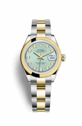 Rolex Lady-Datejust 28 Rolesor Yellow Domed / Oyster / Mint Green Tuxedo 279163-0016 — фото часов Rolex Lady-Datejust 28 Rolesor Yellow Domed / Oyster / Mint Green Tuxedo 279163-0016 — фото часов