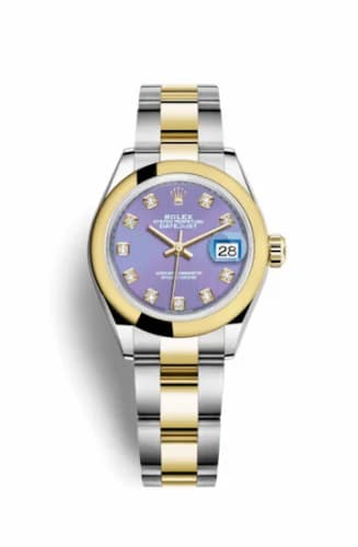 Rolex Lady-Datejust 28 Rolesor Yellow Domed / Oyster / Lavender Diamond 279163-0018 — фото часов Rolex Lady-Datejust 28 Rolesor Yellow Domed / Oyster / Lavender Diamond 279163-0018 — фото часов
