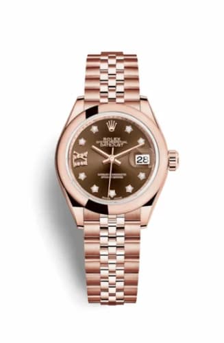 Rolex Lady-Datejust 28 Everose Domed / Jubilee / Chocolate Diamond 279165-0004 — фото часов Rolex Lady-Datejust 28 Everose Domed / Jubilee / Chocolate Diamond 279165-0004 — фото часов