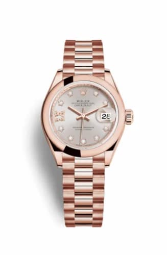 Rolex Lady-Datejust 28 Everose Domed / President / Sundust Diamond 279165-0005 — фото часов Rolex Lady-Datejust 28 Everose Domed / President / Sundust Diamond 279165-0005 — фото часов