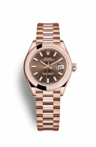 Rolex Lady-Datejust 28 Everose Domed / President / Chocolate 279165-0007 — фото часов Rolex Lady-Datejust 28 Everose Domed / President / Chocolate 279165-0007 — фото часов