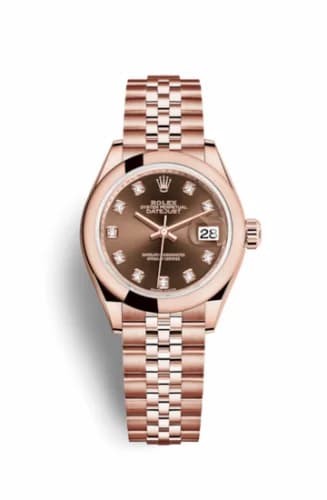 Rolex Lady-Datejust 28 Everose Domed / Jubilee / Chocolate Diamond 279165-0016 — фото часов Rolex Lady-Datejust 28 Everose Domed / Jubilee / Chocolate Diamond 279165-0016 — фото часов