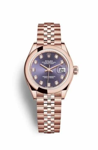 Rolex Lady-Datejust 28 Everose Domed / Jubilee / Aubergine 279165-0020 — фото часов Rolex Lady-Datejust 28 Everose Domed / Jubilee / Aubergine 279165-0020 — фото часов