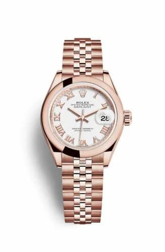 Rolex Lady-Datejust 28 Everose Domed / Jubilee / White Roman 279165-0022 — фото часов Rolex Lady-Datejust 28 Everose Domed / Jubilee / White Roman 279165-0022 — фото часов