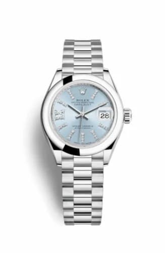 Rolex Lady-Datejust 28 Platinum Domed / President / Ice Blue Diamond 279166-0002 — фото часов Rolex Lady-Datejust 28 Platinum Domed / President / Ice Blue Diamond 279166-0002 — фото часов