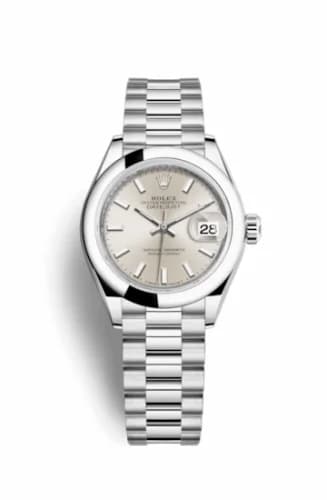 Rolex Lady-Datejust 28 Platinum Domed / President / Silver 279166-0006 — фото часов Rolex Lady-Datejust 28 Platinum Domed / President / Silver 279166-0006 — фото часов