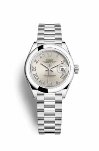 Rolex Lady-Datejust 28 Platinum Domed / President / Silver Roman 279166-0007 — фото часов Rolex Lady-Datejust 28 Platinum Domed / President / Silver Roman 279166-0007 — фото часов