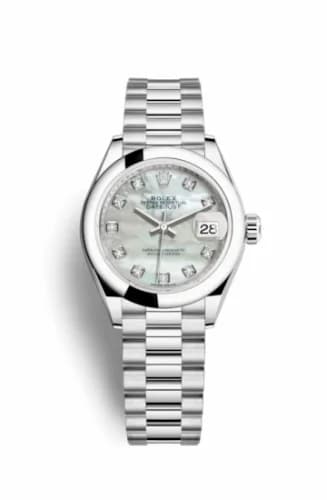 Rolex Lady-Datejust 28 Platinum Domed / President / MOP 279166-0008 — фото часов Rolex Lady-Datejust 28 Platinum Domed / President / MOP 279166-0008 — фото часов