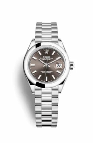 Rolex Lady-Datejust 28 Platinum Domed / President / Dark Grey 279166-0009 — фото часов Rolex Lady-Datejust 28 Platinum Domed / President / Dark Grey 279166-0009 — фото часов