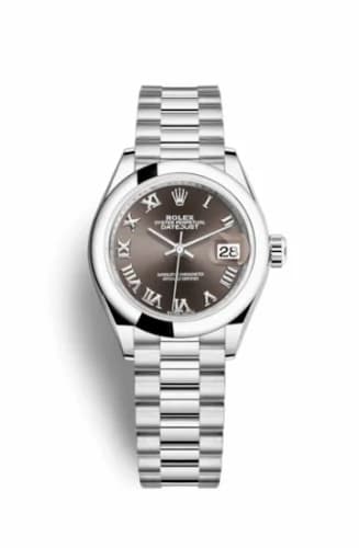 Rolex Lady-Datejust 28 Platinum Domed / President / Dark Grey Roman 279166-0010 — фото часов Rolex Lady-Datejust 28 Platinum Domed / President / Dark Grey Roman 279166-0010 — фото часов