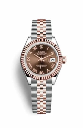 Rolex Lady-Datejust 28 Rolesor Rose Fluted / Jubilee / Chocolate Roman 279171-0009 — фото часов Rolex Lady-Datejust 28 Rolesor Rose Fluted / Jubilee / Chocolate Roman 279171-0009 — фото часов