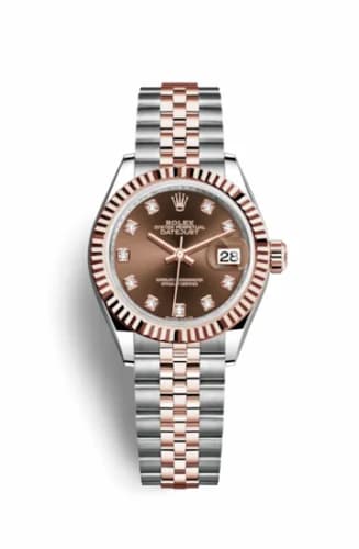 Rolex Lady-Datejust 28 Rolesor Rose Fluted / Jubilee / Chocolate Diamond 279171-0011 — фото часов Rolex Lady-Datejust 28 Rolesor Rose Fluted / Jubilee / Chocolate Diamond 279171-0011 — фото часов