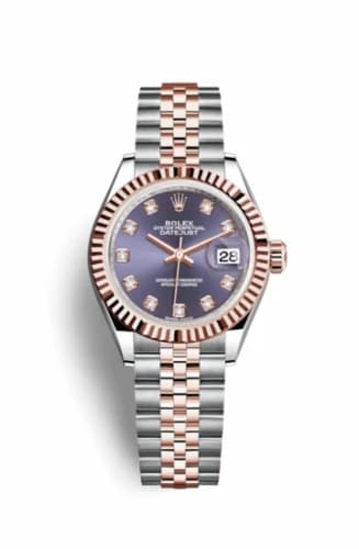 Rolex Lady-Datejust 28 Rolesor Rose Fluted / Jubilee / Aubergine Diamonds 279171-0015 — фото часов Rolex Lady-Datejust 28 Rolesor Rose Fluted / Jubilee / Aubergine Diamonds 279171-0015 — фото часов