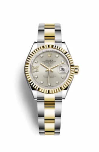 Rolex Lady-Datejust 28 Rolesor Yellow Fluted / Oyster / Silver Diamond 279173-0004 — фото часов Rolex Lady-Datejust 28 Rolesor Yellow Fluted / Oyster / Silver Diamond 279173-0004 — фото часов