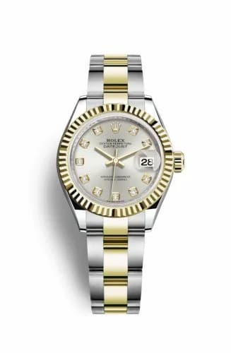 Rolex Lady-Datejust 28 Rolesor Yellow Fluted / Oyster / Silver Diamond 279173-0008 — фото часов Rolex Lady-Datejust 28 Rolesor Yellow Fluted / Oyster / Silver Diamond 279173-0008 — фото часов
