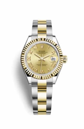 Rolex Lady-Datejust 28 Rolesor Yellow Fluted / Oyster / Champagne Roman 279173-0010 — фото часов Rolex Lady-Datejust 28 Rolesor Yellow Fluted / Oyster / Champagne Roman 279173-0010 — фото часов