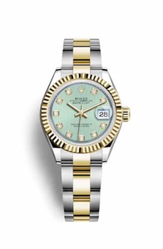 Rolex Lady-Datejust 28 Rolesor Yellow Fluted / Oyster / Mint Green Tuxedo 279173-0016 — фото часов Rolex Lady-Datejust 28 Rolesor Yellow Fluted / Oyster / Mint Green Tuxedo 279173-0016 — фото часов