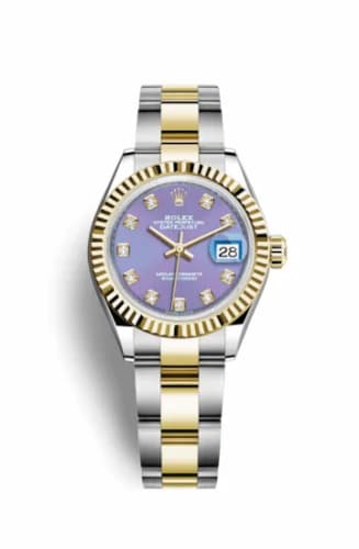 Rolex Lady-Datejust 28 Rolesor Yellow Fluted / Oyster / Lavender Diamond 279173-0018 — фото часов Rolex Lady-Datejust 28 Rolesor Yellow Fluted / Oyster / Lavender Diamond 279173-0018 — фото часов