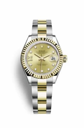 Rolex Lady-Datejust 28 Rolesor Yellow Fluted / Oyster / Champagne Diamond 279173-0022 — фото часов Rolex Lady-Datejust 28 Rolesor Yellow Fluted / Oyster / Champagne Diamond 279173-0022 — фото часов