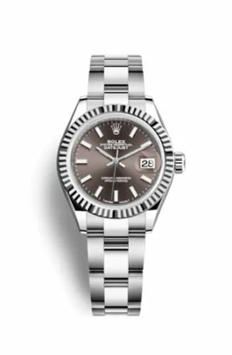 Rolex Lady-Datejust 28 Stainless Steel Fluted / Grey / Oyster 279174-0012 — фото часов Rolex Lady-Datejust 28 Stainless Steel Fluted / Grey / Oyster 279174-0012 — фото часов