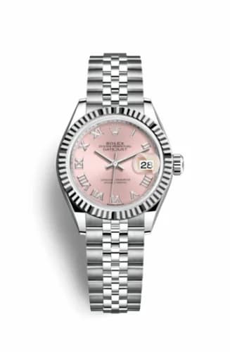 Rolex Lady-Datejust 28 Stainless Steel Fluted / Pink - Roman / Jubilee 279174-0017 — фото часов Rolex Lady-Datejust 28 Stainless Steel Fluted / Pink - Roman / Jubilee 279174-0017 — фото часов