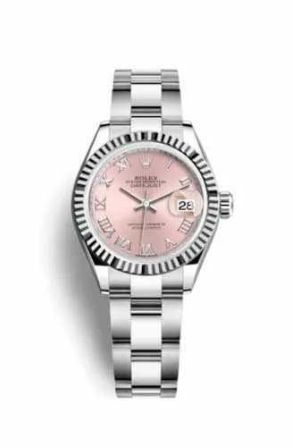Rolex Lady-Datejust 28 Stainless Steel Fluted / Pink - Roman / Oyster 279174-0018 — фото часов Rolex Lady-Datejust 28 Stainless Steel Fluted / Pink - Roman / Oyster 279174-0018 — фото часов