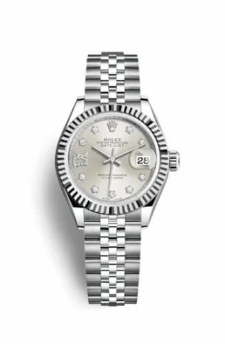 Rolex Lady-Datejust 28 Stainless Steel Fluted / Silver - Diamond / Jubilee 279174-0021 — фото часов Rolex Lady-Datejust 28 Stainless Steel Fluted / Silver - Diamond / Jubilee 279174-0021 — фото часов