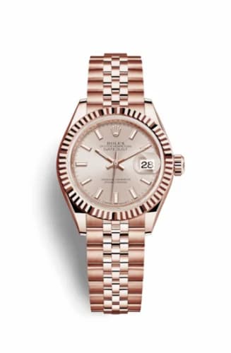 Rolex Lady-Datejust 28 Everose Fluted / Jubilee / Sundust 279175-0003 — фото часов Rolex Lady-Datejust 28 Everose Fluted / Jubilee / Sundust 279175-0003 — фото часов