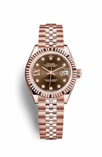 Rolex Lady-Datejust 28 Everose Fluted / Jubilee / Chocolate Diamond 279175-0004 — фото часов Rolex Lady-Datejust 28 Everose Fluted / Jubilee / Chocolate Diamond 279175-0004 — фото часов