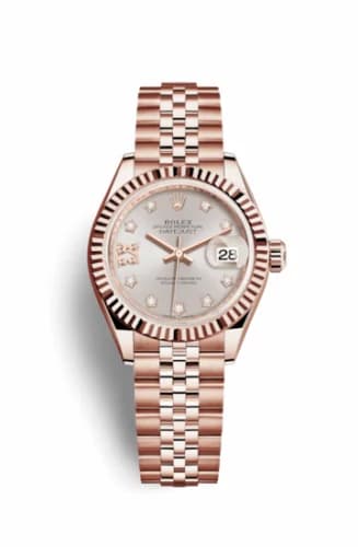 Rolex Lady-Datejust 28 Everose Fluted / Jubilee / Sundust Diamond 279175-0006 — фото часов Rolex Lady-Datejust 28 Everose Fluted / Jubilee / Sundust Diamond 279175-0006 — фото часов