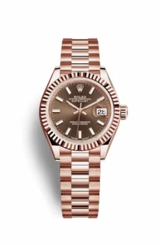 Rolex Lady-Datejust 28 Everose Fluted / President / Chocolate 279175-0007 — фото часов Rolex Lady-Datejust 28 Everose Fluted / President / Chocolate 279175-0007 — фото часов