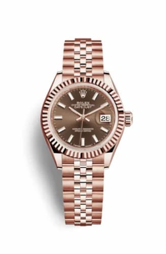 Rolex Lady-Datejust 28 Everose Fluted / Jubilee / Chocolate 279175-0008 — фото часов Rolex Lady-Datejust 28 Everose Fluted / Jubilee / Chocolate 279175-0008 — фото часов