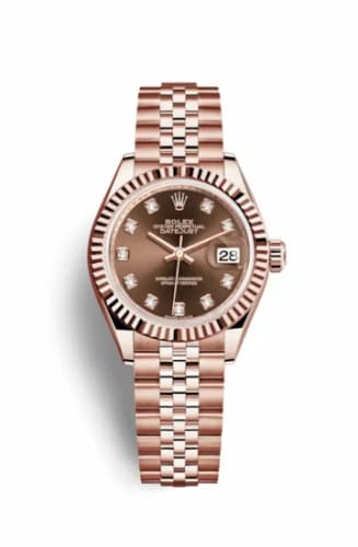 Rolex Lady-Datejust 28 Everose Fluted / Jubilee / Chocolate Diamond 279175-0010 — фото часов Rolex Lady-Datejust 28 Everose Fluted / Jubilee / Chocolate Diamond 279175-0010 — фото часов