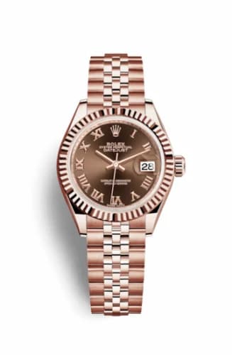 Rolex Lady-Datejust 28 Everose Fluted / Jubilee / Chocolate Roman 279175-0015 — фото часов Rolex Lady-Datejust 28 Everose Fluted / Jubilee / Chocolate Roman 279175-0015 — фото часов