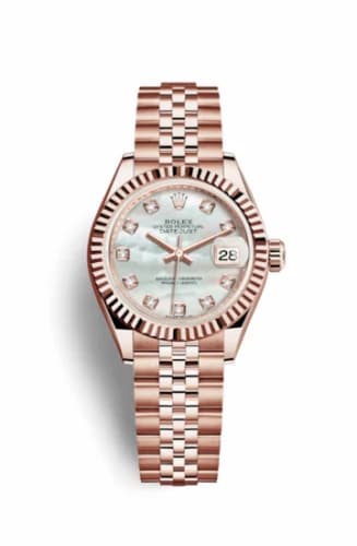 Rolex Lady-Datejust 28 Everose Fluted / Jubilee / MOP 279175-0018 — фото часов Rolex Lady-Datejust 28 Everose Fluted / Jubilee / MOP 279175-0018 — фото часов